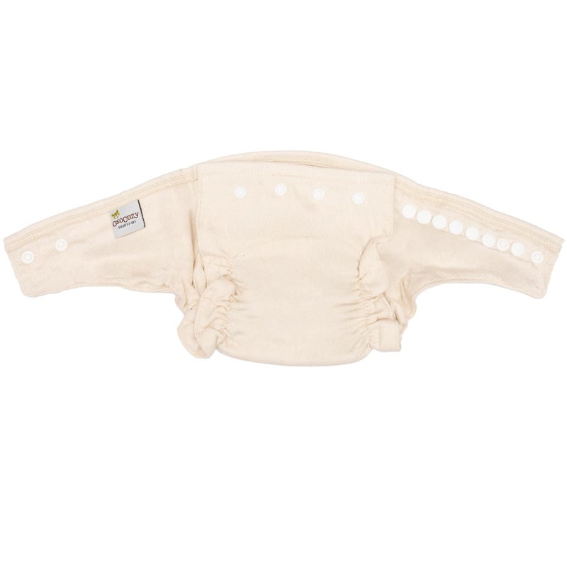 Osocozy Two Sized Fitted Cloth Diaper - 6 Count (Pack of 1) - Soft, Durable and Absorbent 100% Cotton Birdseye Weave Material. Easy to Use Snap Closures. Size 1 Fits 7-18 lbs - Image 4