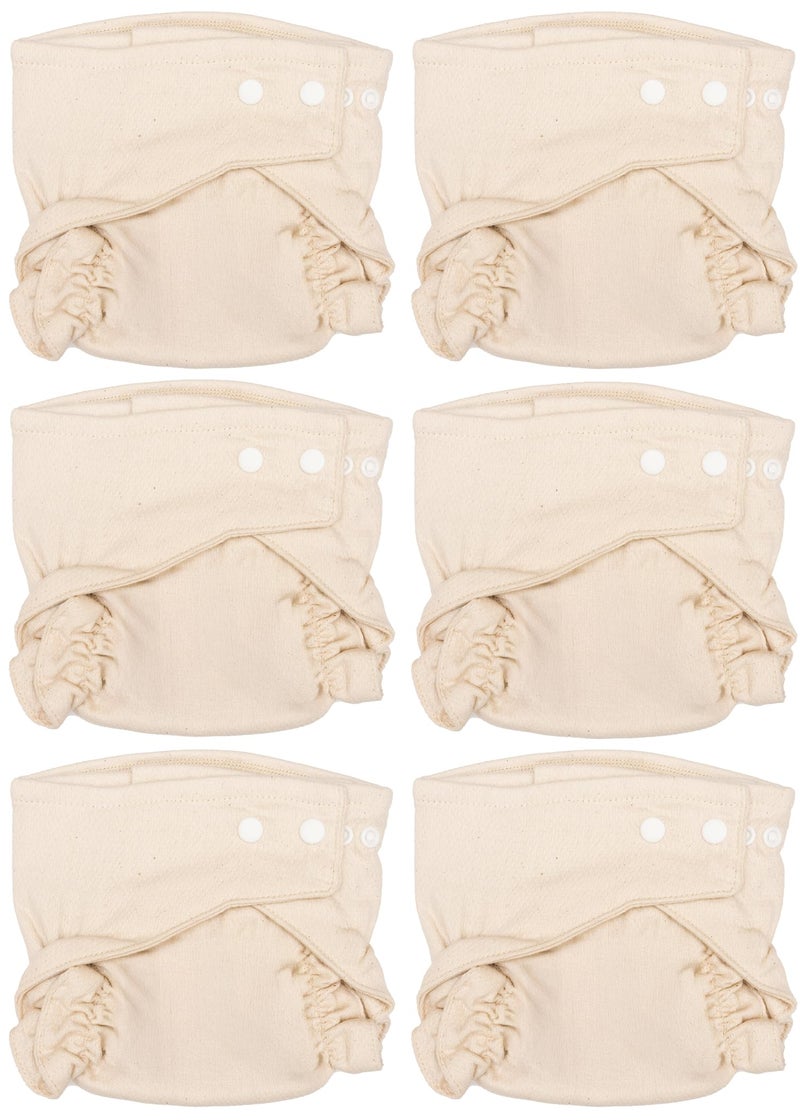 Osocozy Two Sized Fitted Cloth Diaper - 6 Count (Pack of 1) - Soft, Durable and Absorbent 100% Cotton Birdseye Weave Material. Easy to Use Snap Closures. Size 1 Fits 7-18 lbs - Image 1