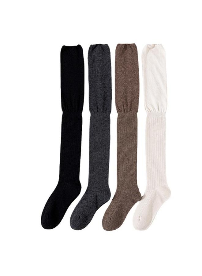 Bluejw - Heap Over-the-Knee Socks Women's Spring And Autumn Stockings Cotton Pure Japanese Jk Pressure Skinny Leg High Barrel Cyber Celebrous Stitching Thigh Stockings - Image 1