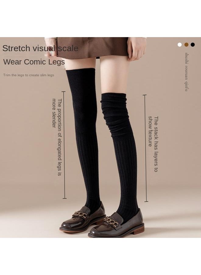 Bluejw - Heap Over-the-Knee Socks Women's Spring And Autumn Stockings Cotton Pure Japanese Jk Pressure Skinny Leg High Barrel Cyber Celebrous Stitching Thigh Stockings - Image 1
