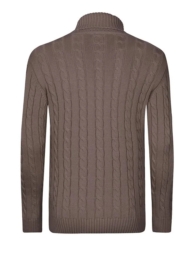 FELIX HARDY Cable Knit Turtleneck Pullover
