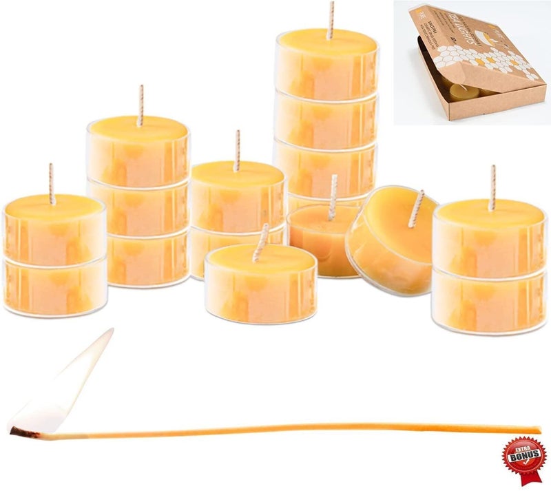 PURE PLANT HOME Honey Scented Beeswax Candles, 100% Pure Natural Refined with Chemical Free Cotton Wick, 10 DRIPLESS Candles, Made in USA - Image 2