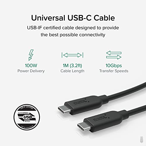 Plugable 10Gbps USB C to USB C Cable, 3.3 feet (1 Meter), 5A, USB-IF Certified, USB 3.1 Gen 2 Type-C - Driverless - Image 3