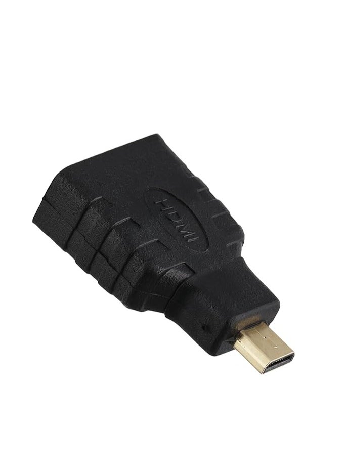 ماركة غير محددة محول HDMI انثى الى مايكرو HDMI ذكر موصل HD تلفزيون دي في دي، عدد المنافذ: 2، أسود  - Image 2
