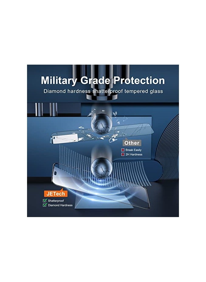 جي تيك واقي شاشة JETech مضاد للكسر لهاتف iPhone 11/iPhone XR 6.1 بوصة، تغطية كاملة من الدرجة العسكرية من الزجاج الصلب الماسي مع أداة تركيب سهلة، عبوتان - Image 2
