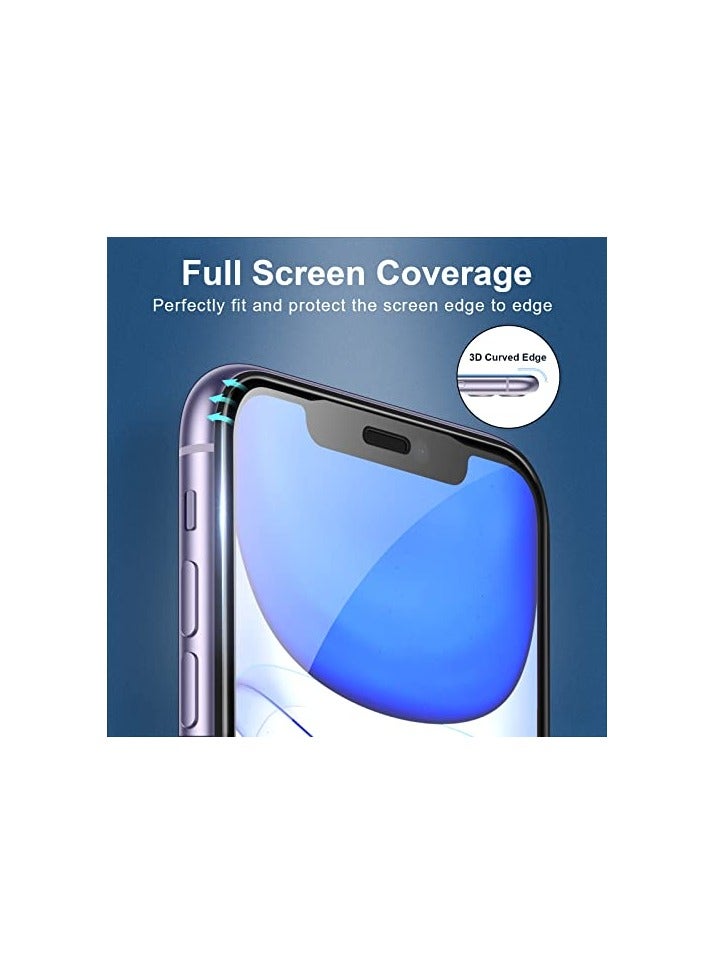 جي تيك واقي شاشة JETech مضاد للكسر لهاتف iPhone 11/iPhone XR 6.1 بوصة، تغطية كاملة من الدرجة العسكرية من الزجاج الصلب الماسي مع أداة تركيب سهلة، عبوتان - Image 3