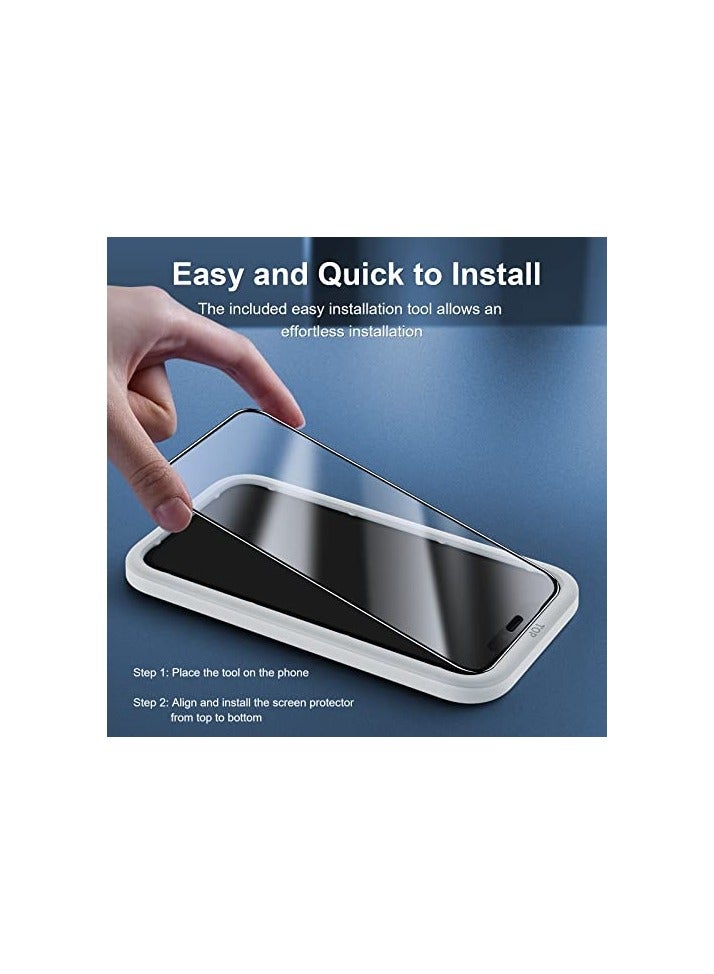 جي تيك واقي شاشة JETech مضاد للكسر لهاتف iPhone 11/iPhone XR 6.1 بوصة، تغطية كاملة من الدرجة العسكرية من الزجاج الصلب الماسي مع أداة تركيب سهلة، عبوتان - Image 5