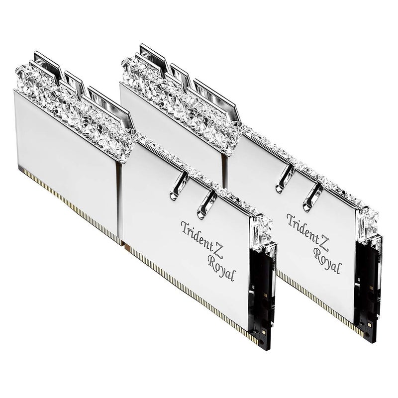 G.Skill G.SKILL Trident Z Royal Series (Intel XMP) DDR4 RAM 64GB (2x32GB) 3600MT/s CL18-22-22-42 1.35V Desktop Computer Memory UDIMM - Silver (F4-3600C18D-64GTRS) - Image 1