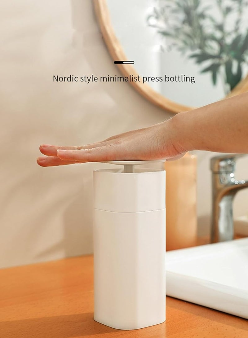 Oasisgalore Soap Shampoo Dispenser for Bathroom，Soap Shampoo Conditioner Makeup Remover Bottle (440ml，White)  - Image 2