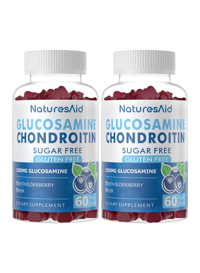 Natures Aid Glucosamine Chondroitin Gummies with MSM & Elderberry Extra Strength - Joint Support, Antioxidant Immune Support Supplement for Adults, Men & Women.(2 Pack) - Image 1