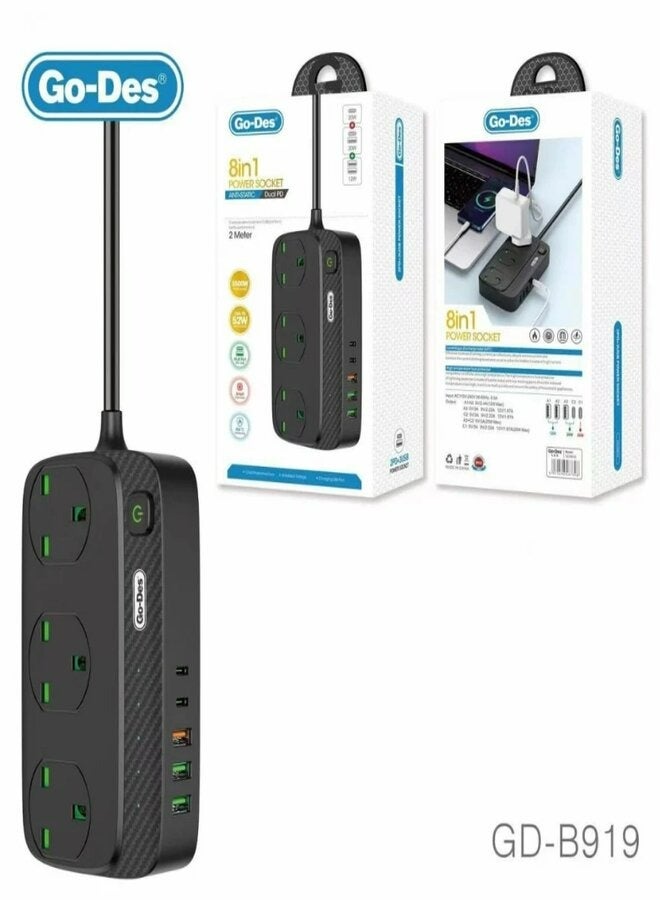 جو-ديز مقبس كهرباء مزدوج PD 2 متر 3500 وات - Image 1