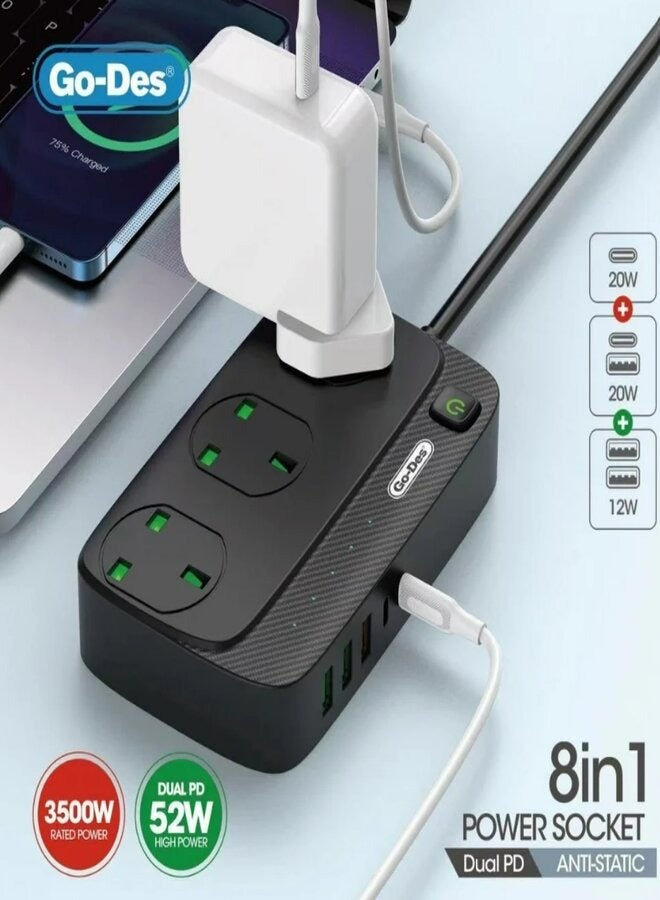 جو-ديز مقبس كهرباء مزدوج PD 2 متر 3500 وات - Image 2