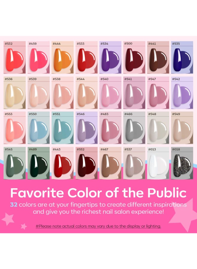 Modelones 133pcs Poly Nail Gel Kit 32 Colors Spring Pink Pastel Poly Extension Gel kit with Nail Lamp Base Top Coat Slip Solution Builder Enhancement Manicure Tools for Starter Supplies - Image 4