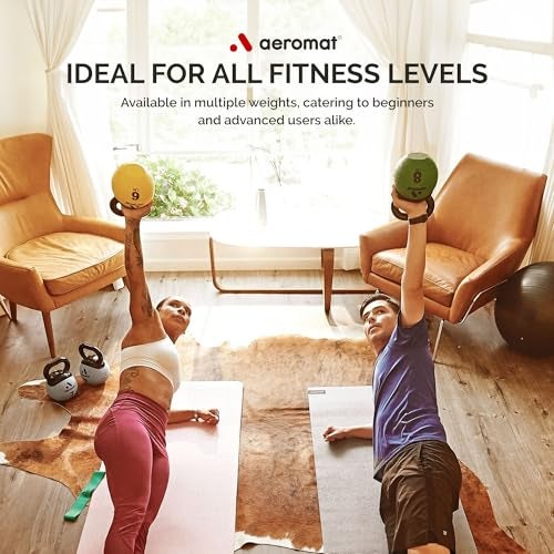 Aeromat Elite Mini Kettlebell Medicine Ball - 4 lb Kettlebell Weight Balls for Exercise, 6" dia Weighted Exercise Ball, Strength Training Kettlebells, Kettlebell Workout Squat Weights, Orange - Image 5