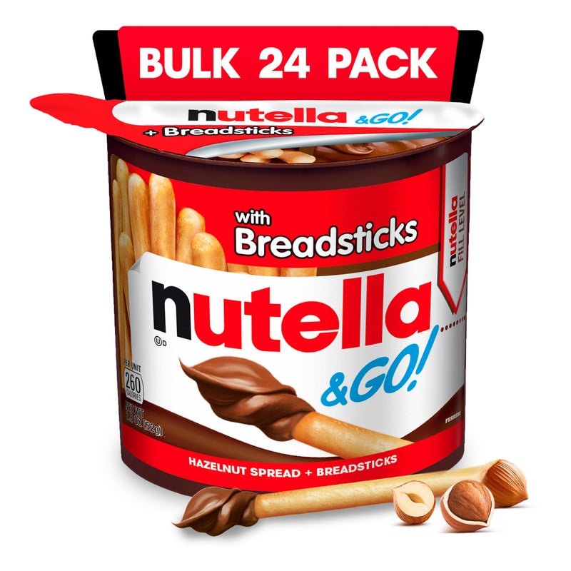 Nutella  GO Chocolate Hazelnut Spread with Cocoa  Breadsticks 24 Bulk Snack Packs 18 oz Each - Image 3