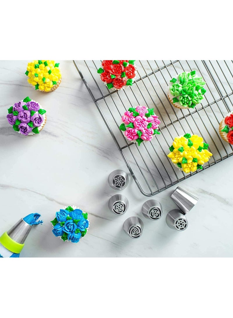 Oasisgalore 7PCS Russian Piping Nozzles, Stainless Steel Cake Decorating Tips Set (Silver)  - Image 3
