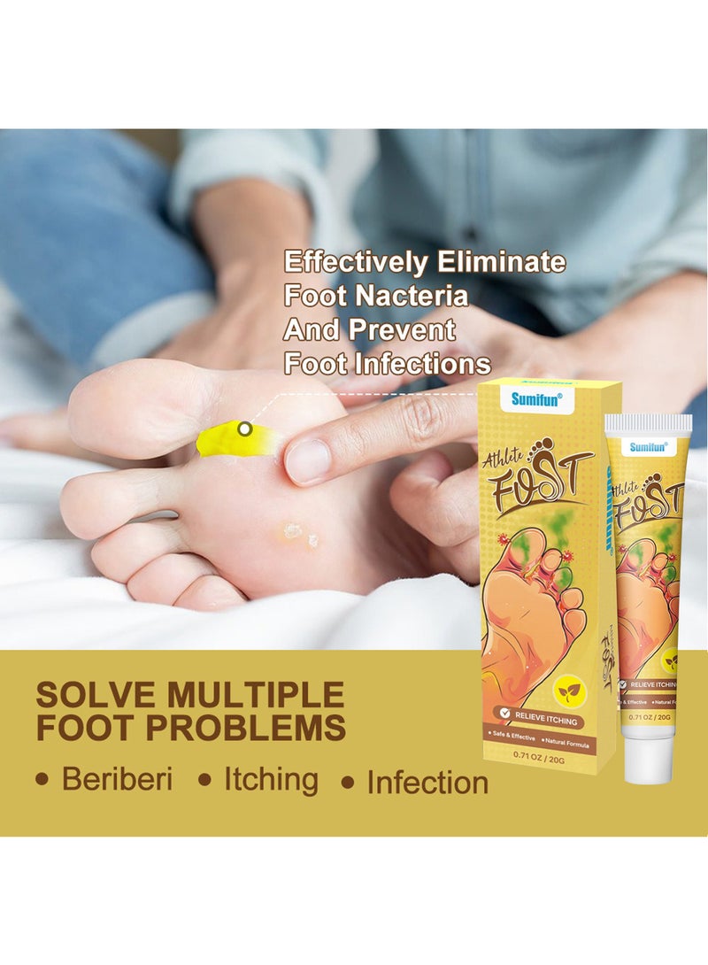 Sumifun Athlete Foot Relieve Itching Cream, Antibacterial Cream, Safe Mild Anti-Itch Ointment, for Burning, Athlete's Foot, Foot Sweat, Itching 20g  - Image 5