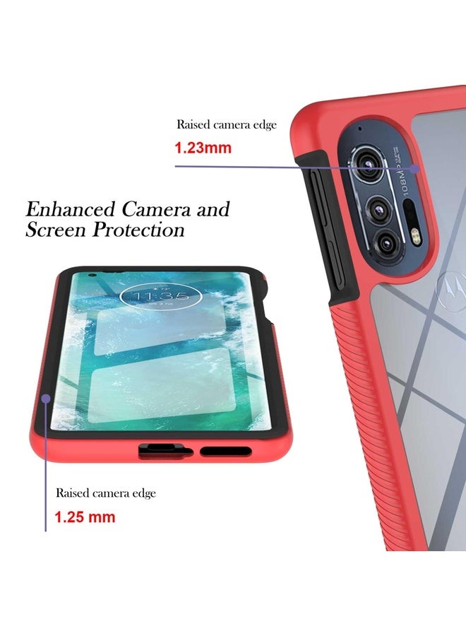 HuHa Case Cover For Motorola Edge+ 2022 Starry Sky Solid Color Series PC + TPU Phone Case with PET Film(Red) - Image 3