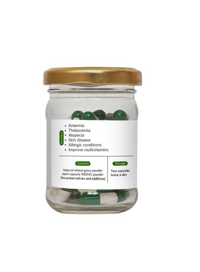 Sajeevan Sajeevan Wheat Grass Capsules - Natural Detox & Green Superfood Supplement for Energy, Immunity, and Vitality - 400mg (60 Capsules)  - Image 3