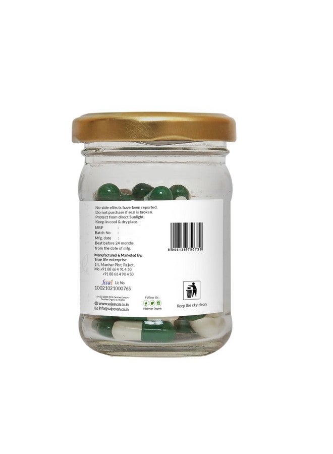 Sajeevan Sajeevan Wheat Grass Capsules - Natural Detox & Green Superfood Supplement for Energy, Immunity, and Vitality - 400mg (60 Capsules)  - Image 2