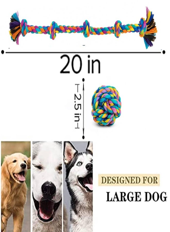 PETZLUV Dog Rope Toys – Heavy Duty 5 Knot Cotton Rope & Rope Ball for Aggressive Chewers, Tug of War & Chew Toy for Large Breed Dogs - Image 4