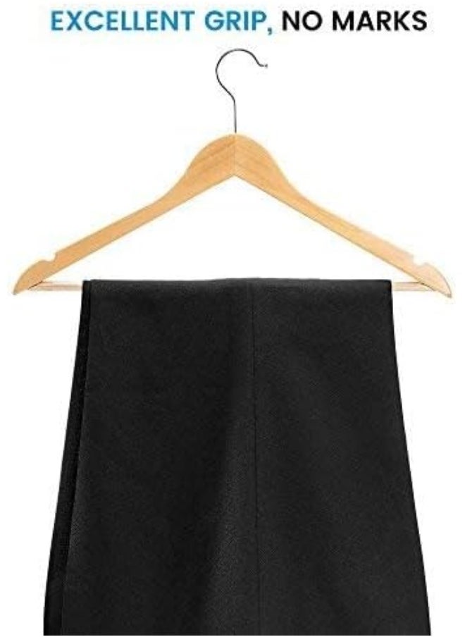 ZOBER High-Grade Wooden Hangers (30 Pack) - Premium Smooth Finish, Durable Coat Hanger / Clothes Hangers, 360° Hook & Dress Notches Natural Wood, Luxury Suit with Non Slip Trouser Bar  - Image 2