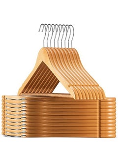 ZOBER High-Grade Wooden Hangers (30 Pack) - Premium Smooth Finish, Durable Coat Hanger / Clothes Hangers, 360° Hook & Dress Notches Natural Wood, Luxury Suit with Non Slip Trouser Bar  - Image 1