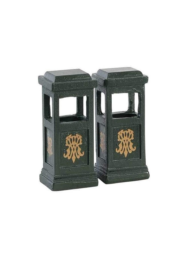 Lemax Village Collection Green Trash Can Set of 2# 84386 - Image 2