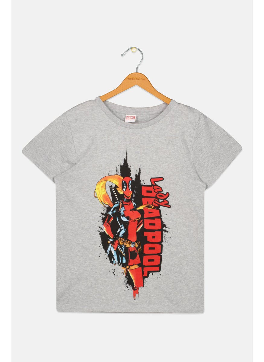 MARVEL Kids Boy Crew Neck Short Sleeve Graphic Print T-Shirt, Grey Combo  - Image 1