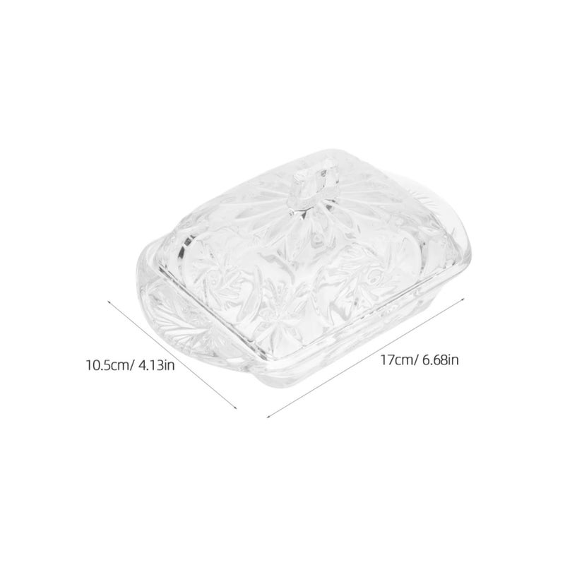 Glass Butter Box with Airtight Lid Cheese Container for Snacks and Desserts Kitchen Storage - Image 3