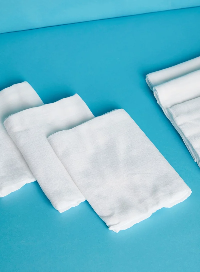 JoJo Maman Bebe 6-Pack White Muslin Squares