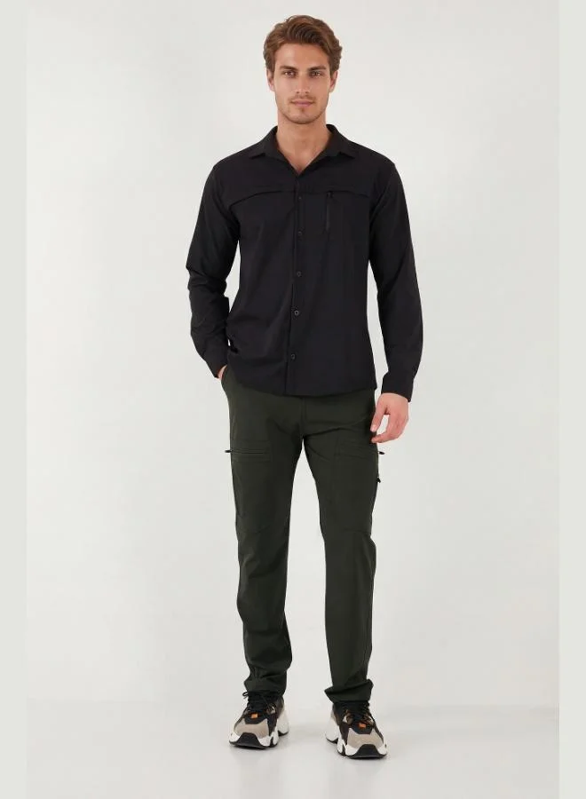 بوراتي Buratti Regular Fit Cargo Pocket Elastic Waist Trekking and Courier Trousers Men's PANTS 693710