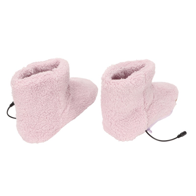 Heated Foot Warmer USB Charging Soft Relaxing Electric Plush Warming Shoes for Cold Winter Pink Women 35‑39 - Image 3