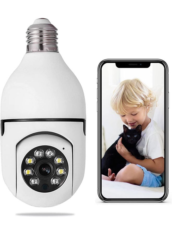 HQ - 1080P E27 Light Bulb Camera Outdoor Lightbulb Security Camera, Color Night Vision 2-Way Audio 360° Panoramic IP Dome Camera  4PCS  WIth Memory Card (Supports Only 2.4Ghz Wifi) - Image 1