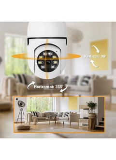 HQ 1080P E27 Light Bulb Camera Outdoor Lightbulb Security Camera, Color Night Vision 2-Way Audio 360° Panoramic IP Dome Camera  4PCS  WIth Memory Card (Supports Only 2.4Ghz Wifi)  - Image 4