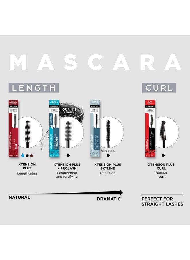Xtension Plus Curl Mascara, Black, Curling, Lengthening, Eyewided Look, Fragrancefree, Hypoallergenic, Crueltyfree, Ophtalmologist Tested, 0.28 Fl. Oz.