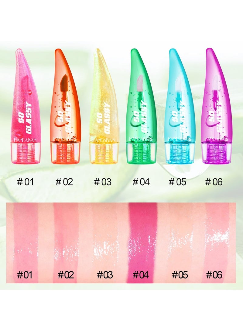 KASTWAVE Aloe Vera Lipstick Lip Balm, Magic Temp Color Change,Waterproof Lip Gloss Matte Makeup, 6 Pack Lips Moisturizer Aloe Vera Lip Stick For Girls  - Image 5