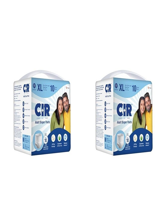 CIR Adult Diaper Pants Style | Adult Diaper Extra Large (XL)|Waist (100-150cm I 40"-59") |10 hr Absorption-Protection | Unisex with Wetness Indicator | Odour Control | Goodness of Aloe Vera | 10 Units - Image 1