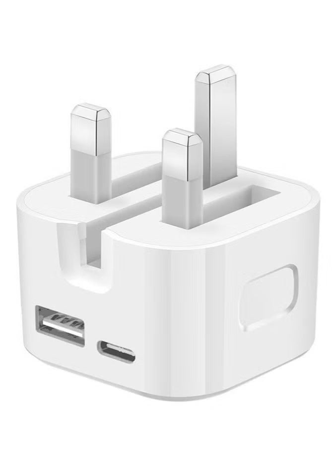 شاحن حائط سريع واط USB-AAC PD بمنفذ تايب سي متوافق مع آيفون 17/16/15 وأجهزة آيباد وأجهزة USB-C لون أبيض - Image 3