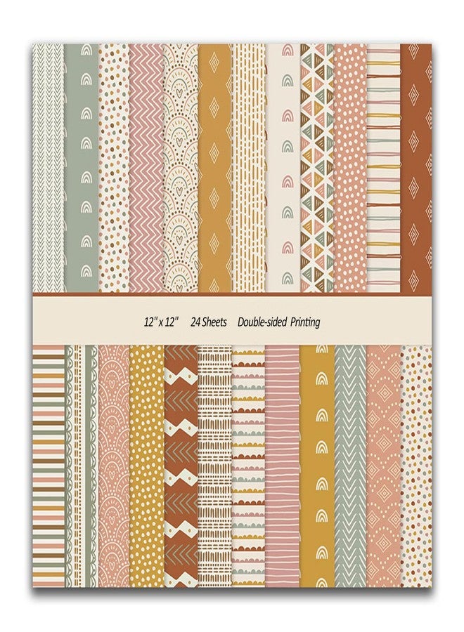 MIATTCLD 12x12 Scrapbook Paper Pads 24 Sheets Double-Sided Decorative Craft Paper, MIATTCLD Vintage Cardstock Papers Colored Patterned Papers Pack - Image 1