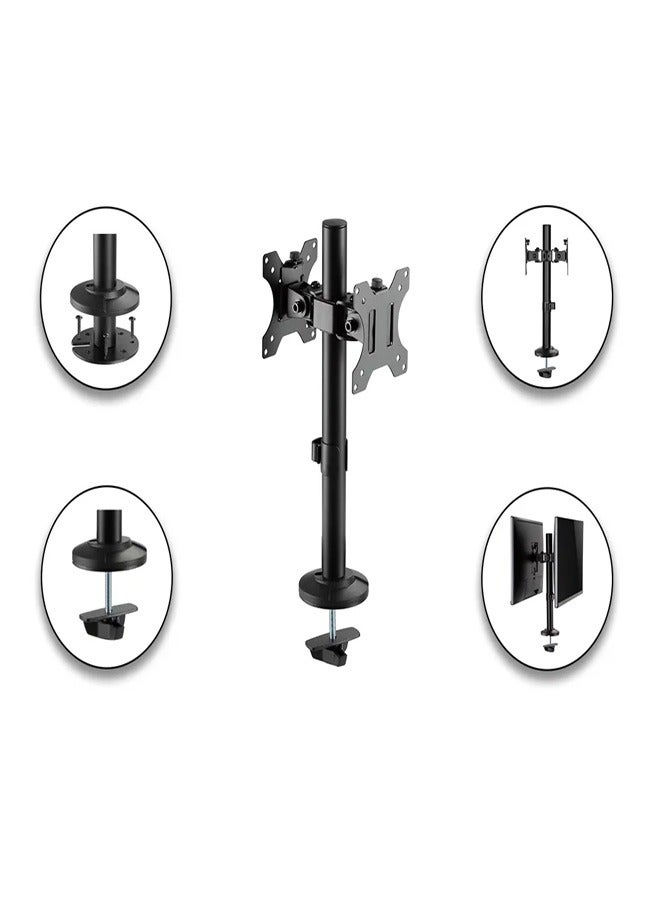 Skill Tech SH DP02 Articulating Pole Mount Back-to-Back Dual Monitors Mount, Suitable For Most 17"-32" Screens, VESA 100x100mm, Max Load Capacity 8 Kg - Image 2