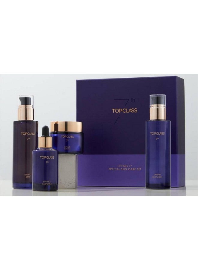 Charmzone CHARMZONE TopClass Lifting 7th Special Skincare Set - Premium Korean Anti-Aging Set | 4-Piece Kit with Toner, Emulsion, Ampoule & Cream | Triple Collagen for Firming, Lifting & Hydration - Image 4