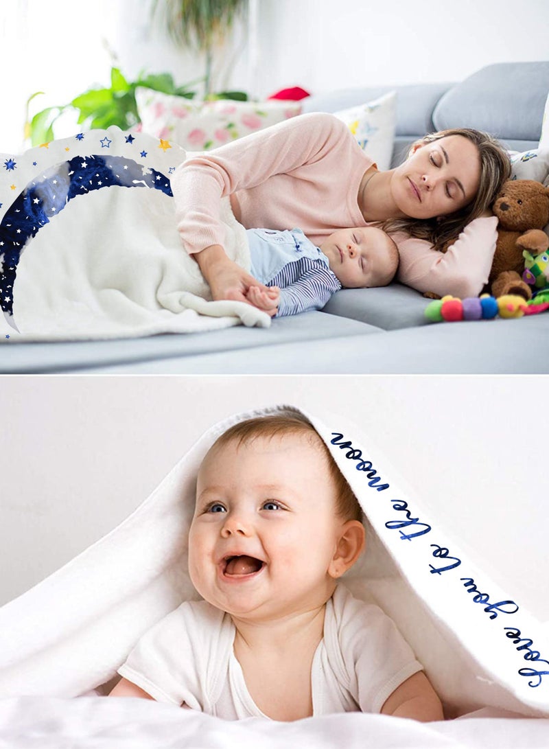 ESSEN Baby Monthly Milestone Blanket Girl Newborn Baby Shower Gift (150x100) - Blue  - Image 5