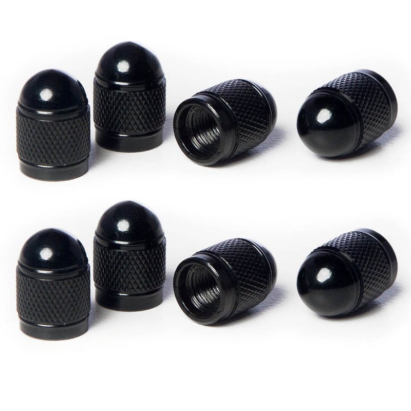 Circuit Performance VC4 Series Black Aluminum Valve Stem Caps 8 Pieces