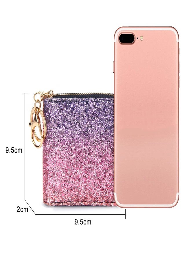 جياد محفظة صغيرة لامعة من GEEAD للنساء، حقيبة نقود صغيرة مع حلقة مفاتيح، هدية مثالية لعيد الميلاد - Image 3