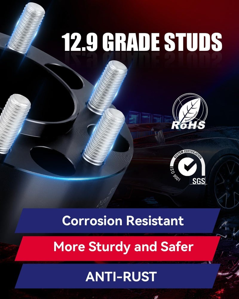 FLYCLE 1.5 inch 5x5 Hubcentric Wheel Spacers for 2018-2025 Wrangler JL/JLU, 2019-2025 Gladiator JT, 5x127mm Forged Wheel Spacer with 14x1.5 Studs & 71.5mm for 2011-2025 Grand Cherokee WK2 Durango - Image 5