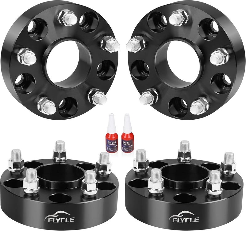 FLYCLE 1.5 inch 5x5 Hubcentric Wheel Spacers for 2018-2025 Wrangler JL/JLU, 2019-2025 Gladiator JT, 5x127mm Forged Wheel Spacer with 14x1.5 Studs & 71.5mm for 2011-2025 Grand Cherokee WK2 Durango - Image 1