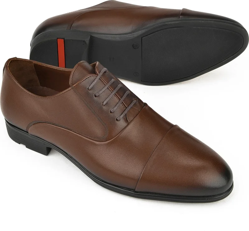 زيا , Men's Genuine Leather Small Size Shoes 141745Z41191 Brown