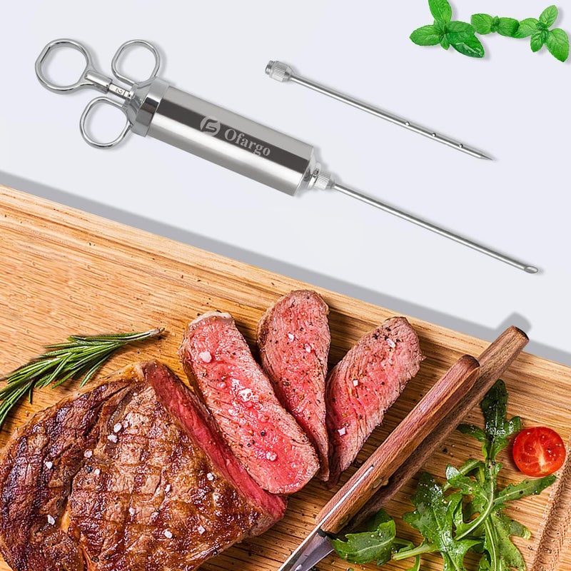 Ofargo Meat Injector - 3 Needles for Smoking Meats, Beef, Turkey; 2-Oz Marinade Injector Syringe; User Manual Included - Image 5
