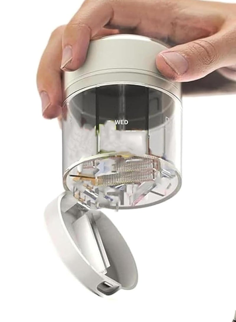 lebonaer Large Weekly Supplement Organizer Bottle, Holds Plenty of Vitamins in 1 Week Pill Dispenser with Anti-Mixing & Wide Openings Design, Easy to Retrieve Meds, With Medicine cutter, White - Image 1